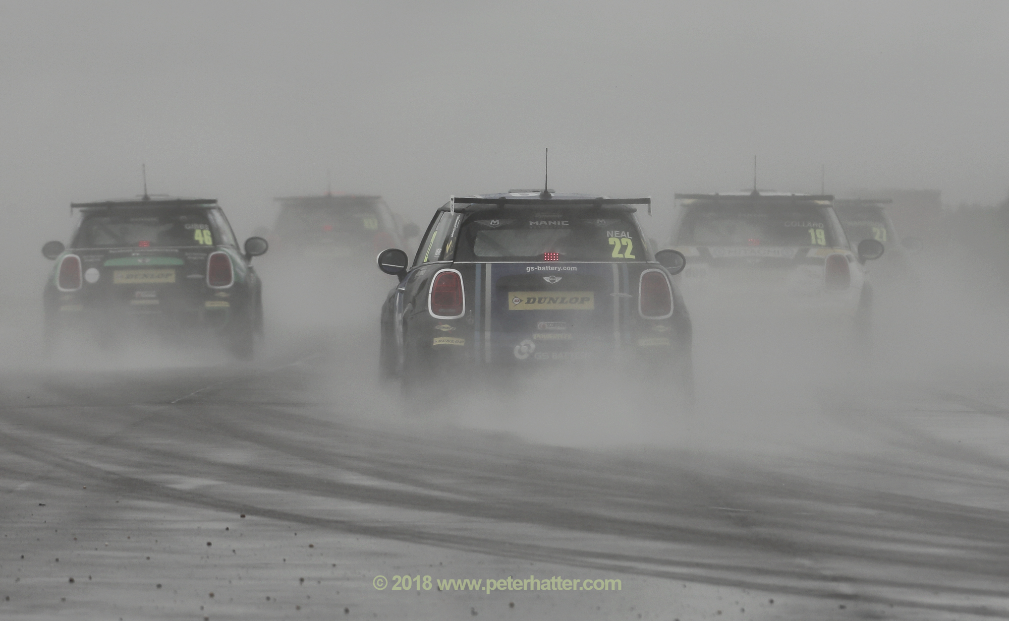 Minis testing in the rain.